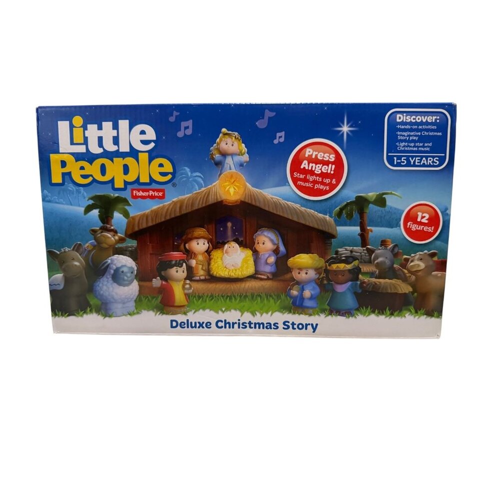 Little People Deluxe Christmas Nativity Playset Lights & Music New Open Box